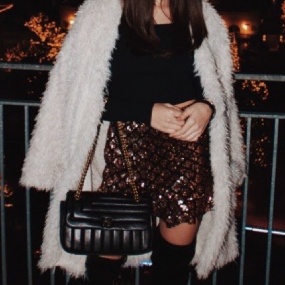 Bronze Sequin Mini skirt